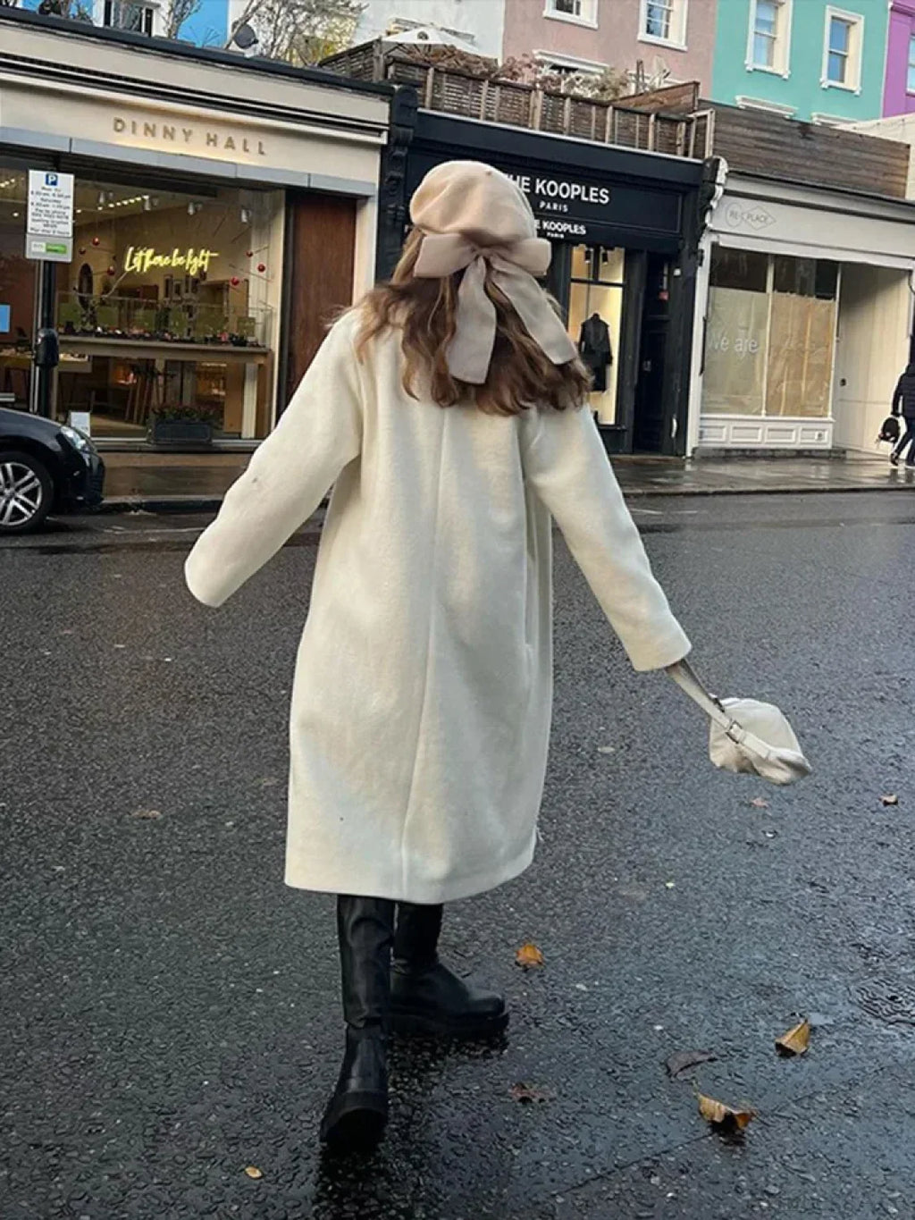 Tassel Turtleneck Irregular Button Overcoat image 6
