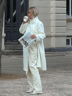 Tassel Turtleneck Irregular Button Overcoat image 1