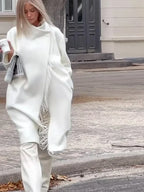 Tassel Turtleneck Irregular Button Overcoat image 3