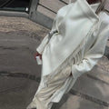 Tassel Turtleneck Irregular Button Overcoat image 7