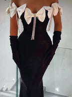 Tassel White Bows Off-The-Shoulder Party Dress image 2
