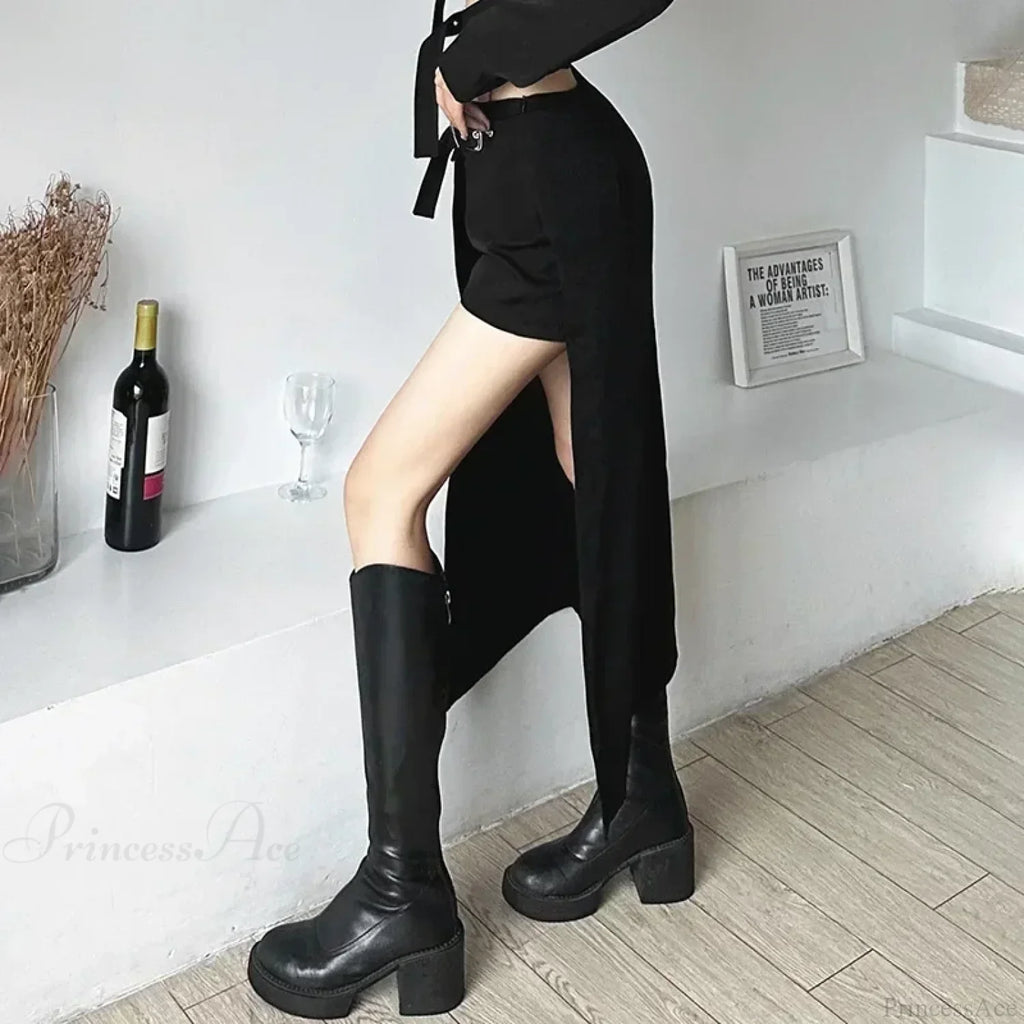 Techwear Patchwork Cargo Skirt image 4