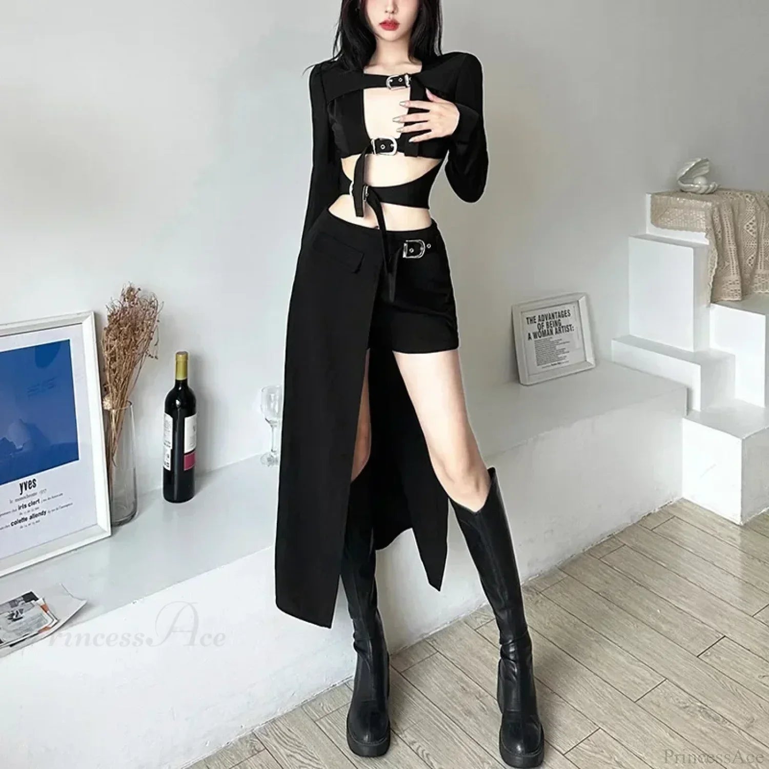 Techwear Patchwork Cargo Skirt image 5