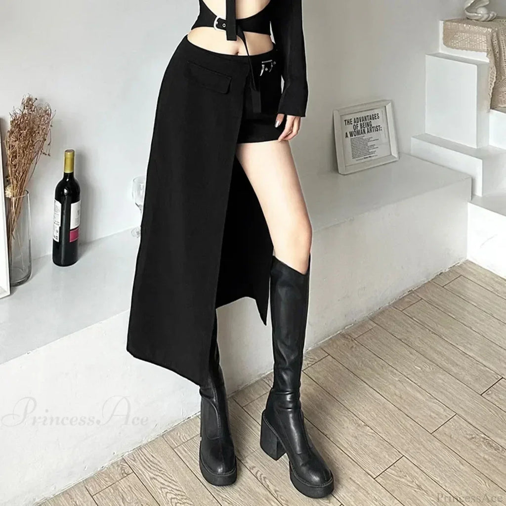 Techwear Patchwork Cargo Skirt image 2