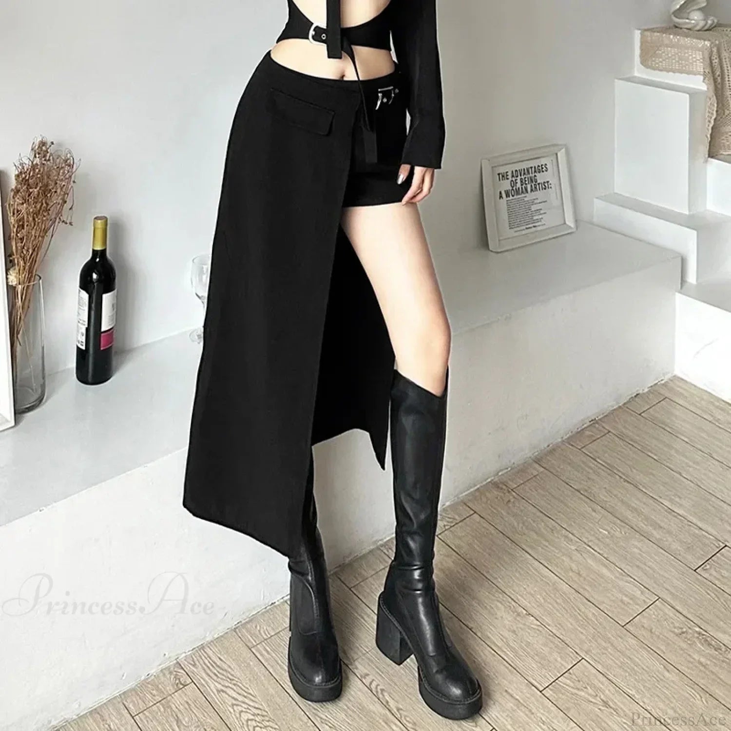 Techwear Patchwork Cargo Skirt image 2