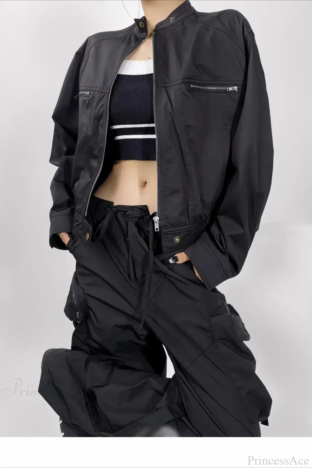 Techwear Utility Loose Casual Zip Jacket image 4