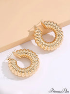 Textured Hoop Earrings For Women image 2