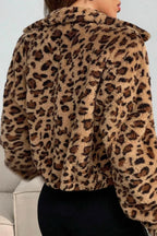 Thickened Short Leopard Print Relaxed Fuzzy Coat image 4