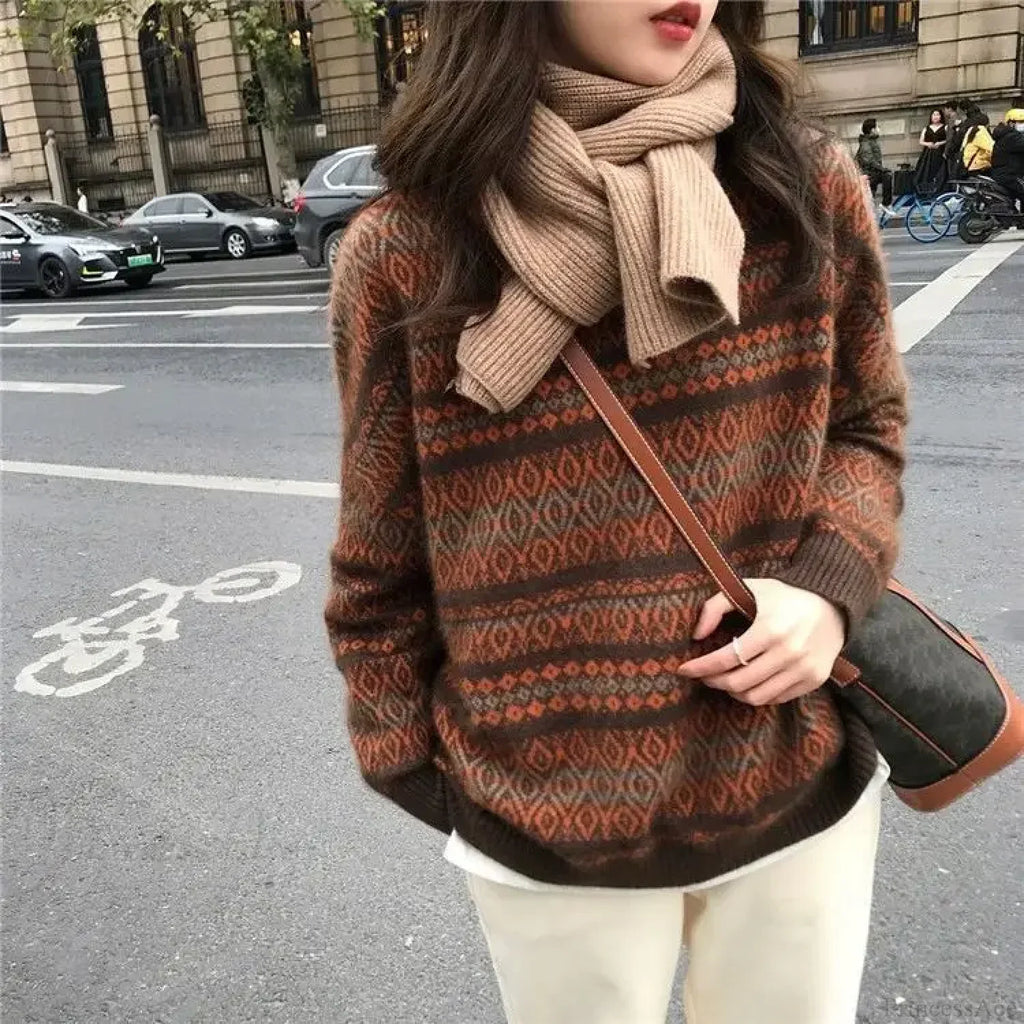 Thickened Wide Soft Retro Style Sweater image 6
