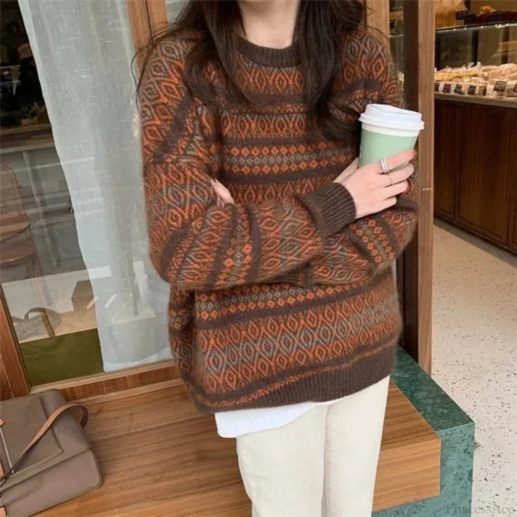 Thickened Wide Soft Retro Style Sweater image 1