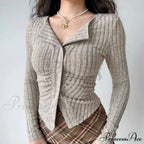 Thin Vintage Cozy Long Sleeve Elegant Single-breasted Stylish Jumper Sweater image 1