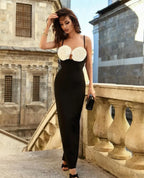 Three-Dimensional Flower Mid-Calf Party Dress image 3