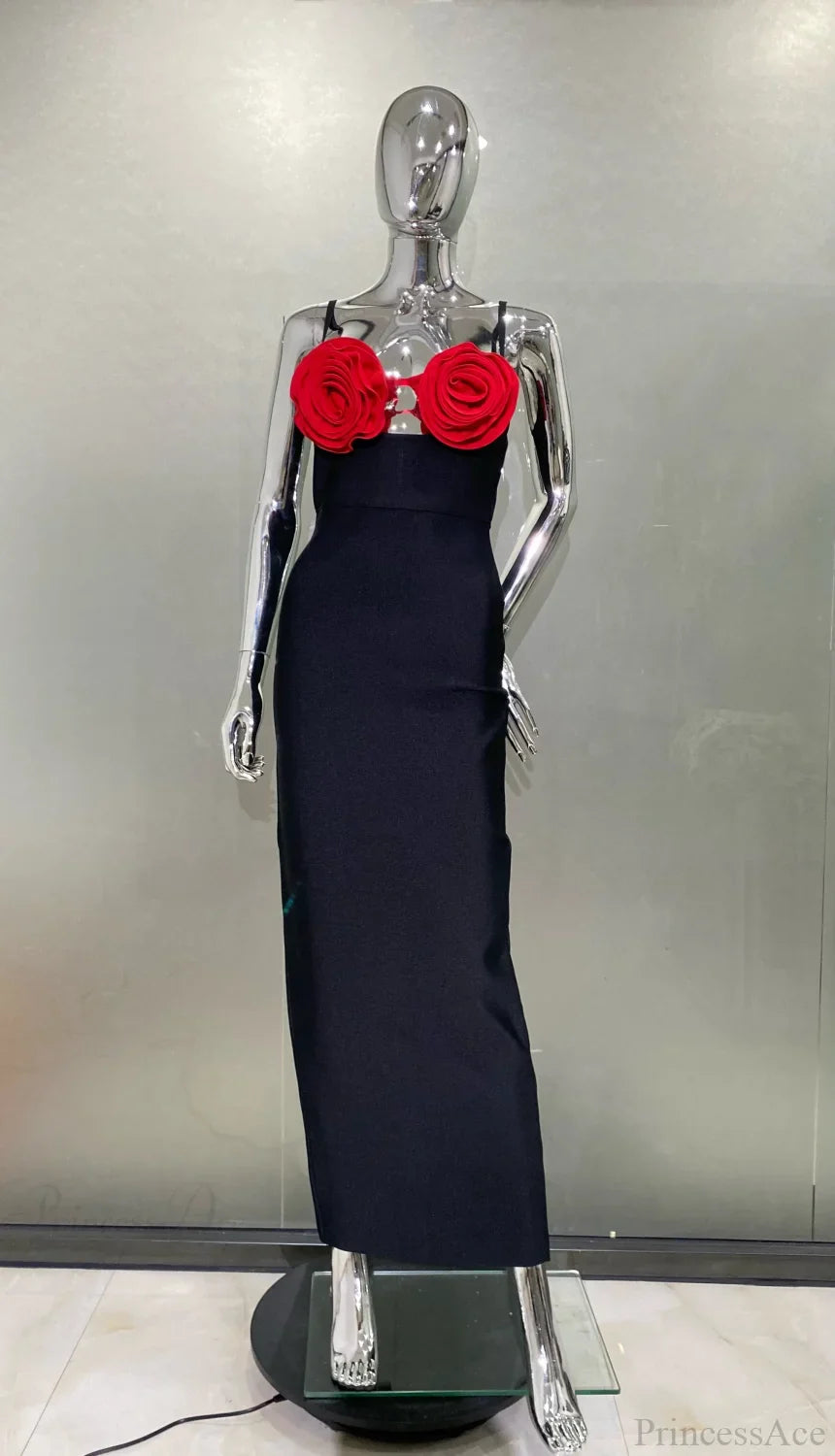 Three-Dimensional Flower Mid-Calf Party Dress image 7