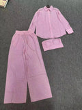 Three Piece Pants Set Sexy Sparkle Diamonds Long Sleeve Pink Party Dress image 4