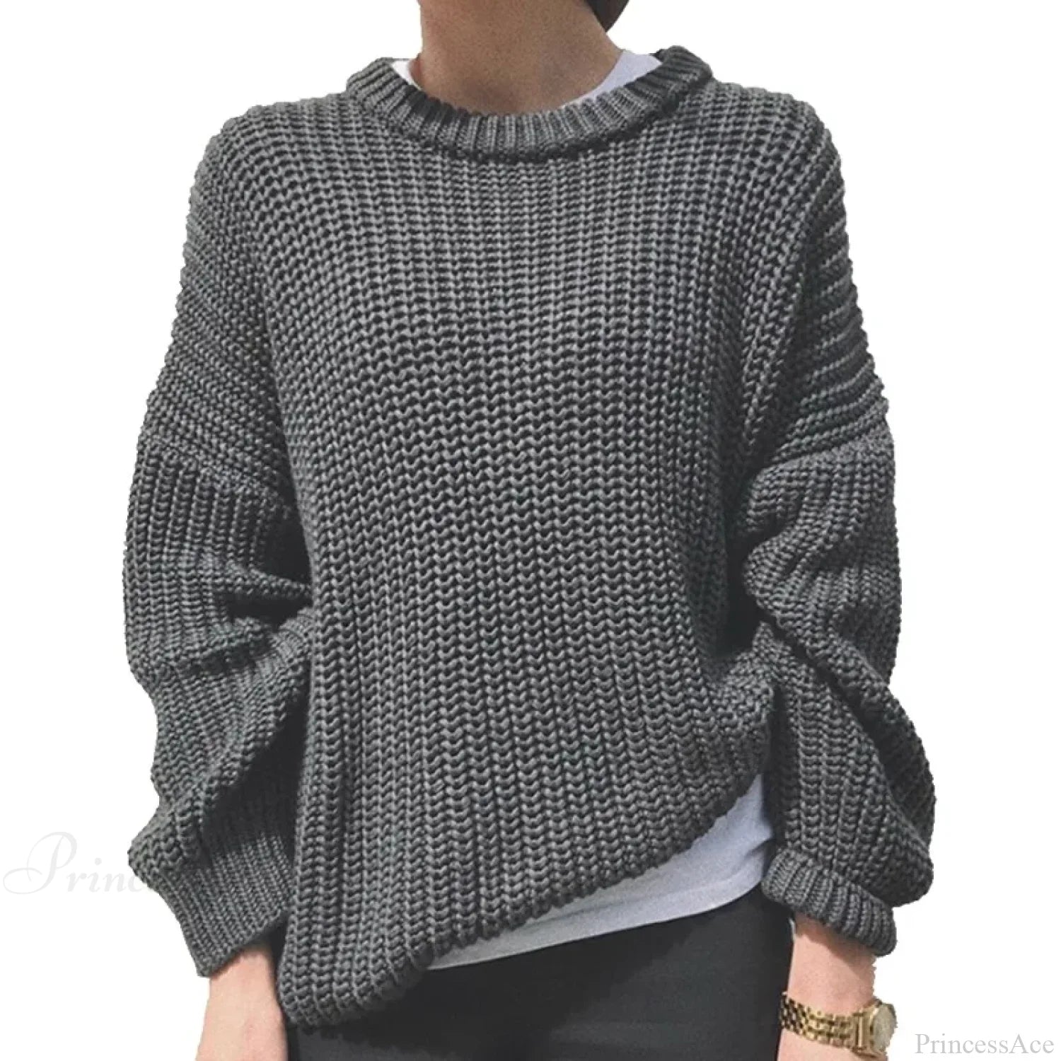 Three - Quarter Sleeve Elegant Khaki Sweater image 5