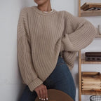 Three - Quarter Sleeve Elegant Khaki Sweater image 4