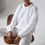 Three - Quarter Sleeve Elegant Khaki Sweater image 3