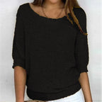 Three - Quarter Sleeve Elegant Purple Sweater image 8