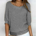 Three - Quarter Sleeve Elegant Purple Sweater image 9