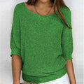 Three - Quarter Sleeve Elegant Purple Sweater image 7