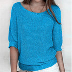 Three - Quarter Sleeve Elegant Purple Sweater image 11