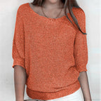 Three - Quarter Sleeve Elegant Purple Sweater image 6