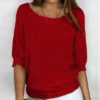 Three - Quarter Sleeve Elegant Purple Sweater image 10