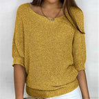Three - Quarter Sleeve Elegant Purple Sweater image 2