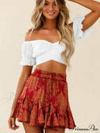 tie-back top crop short-sleeved ruffle women's Oktoberfest top image 8