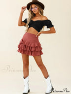 tie-back top crop short-sleeved ruffle women's Oktoberfest top image 10