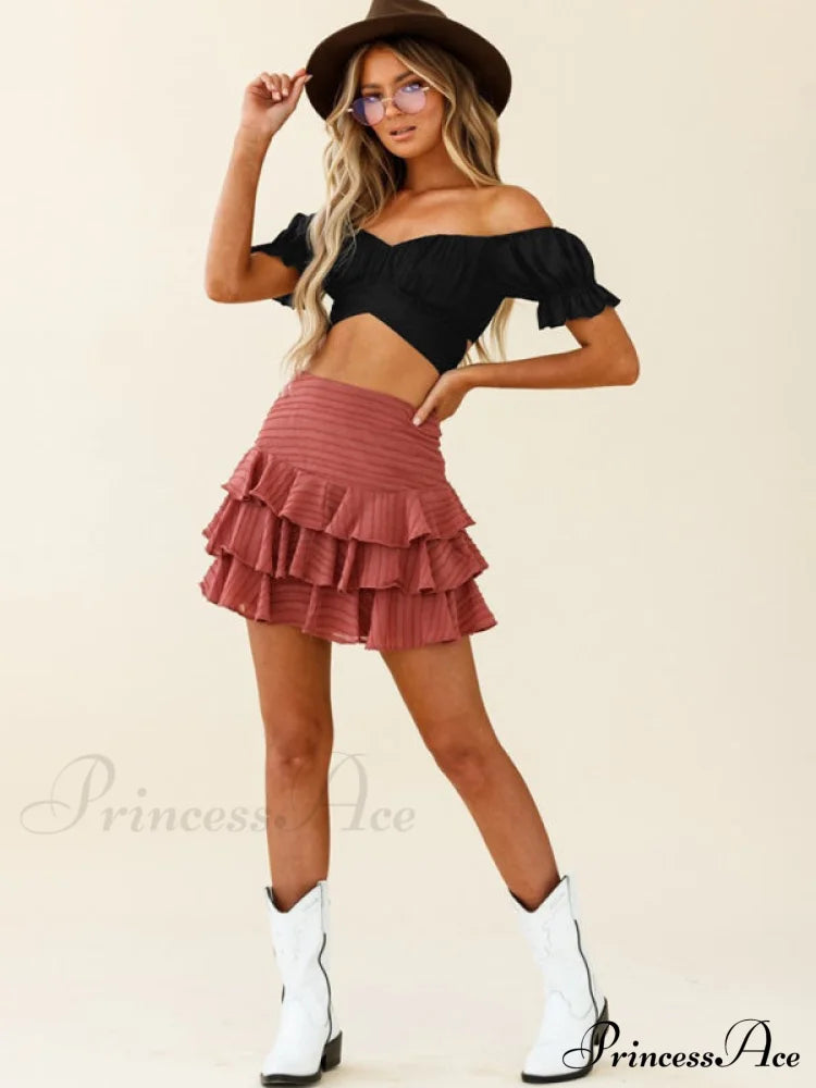 tie-back top crop short-sleeved ruffle women's Oktoberfest top image 10