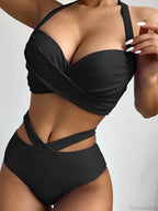 Tie Dye Lace Up Back Halter Two Piece Set image 5