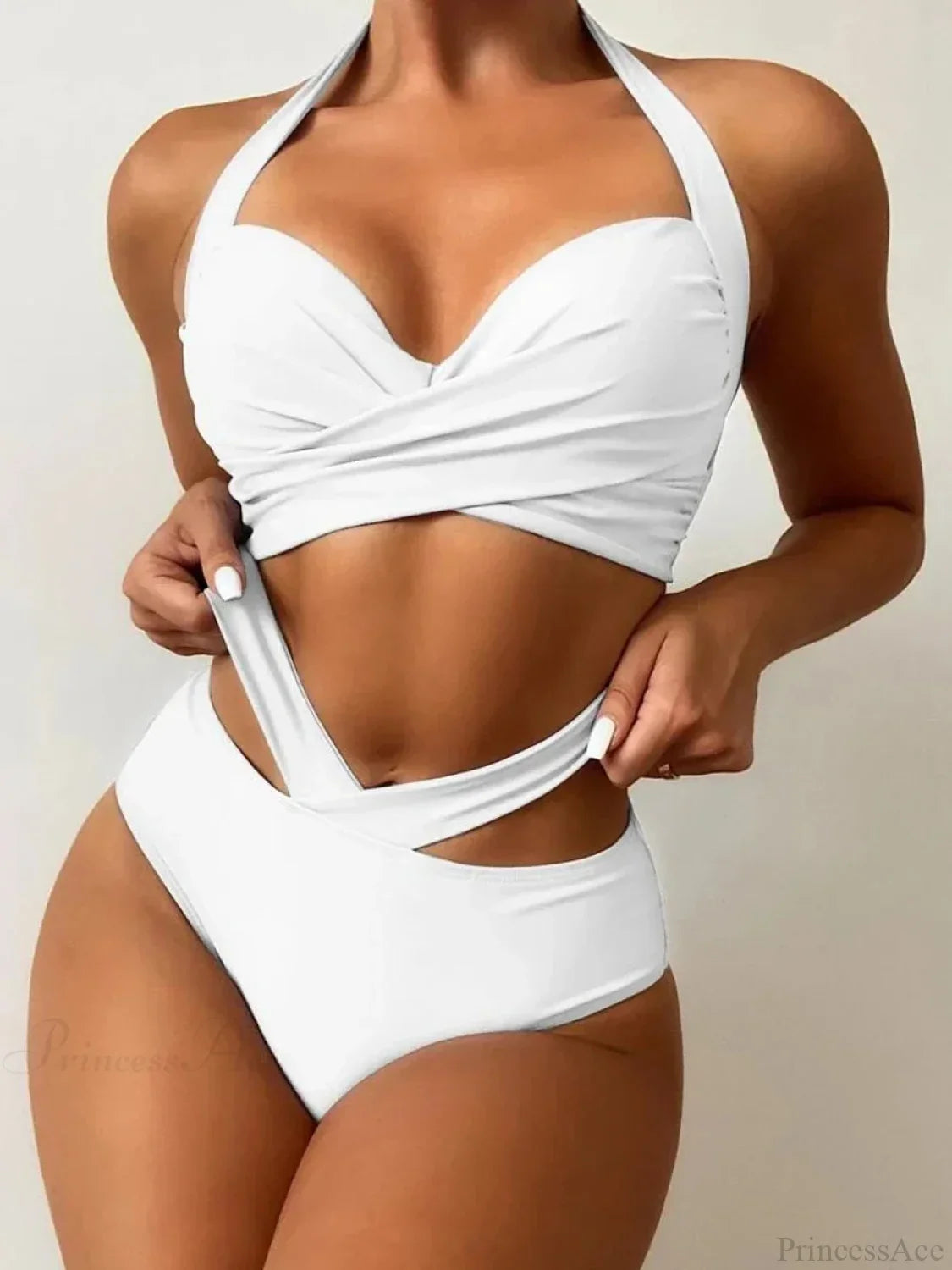 Tie Dye Lace Up Back Halter Two Piece Set image 7