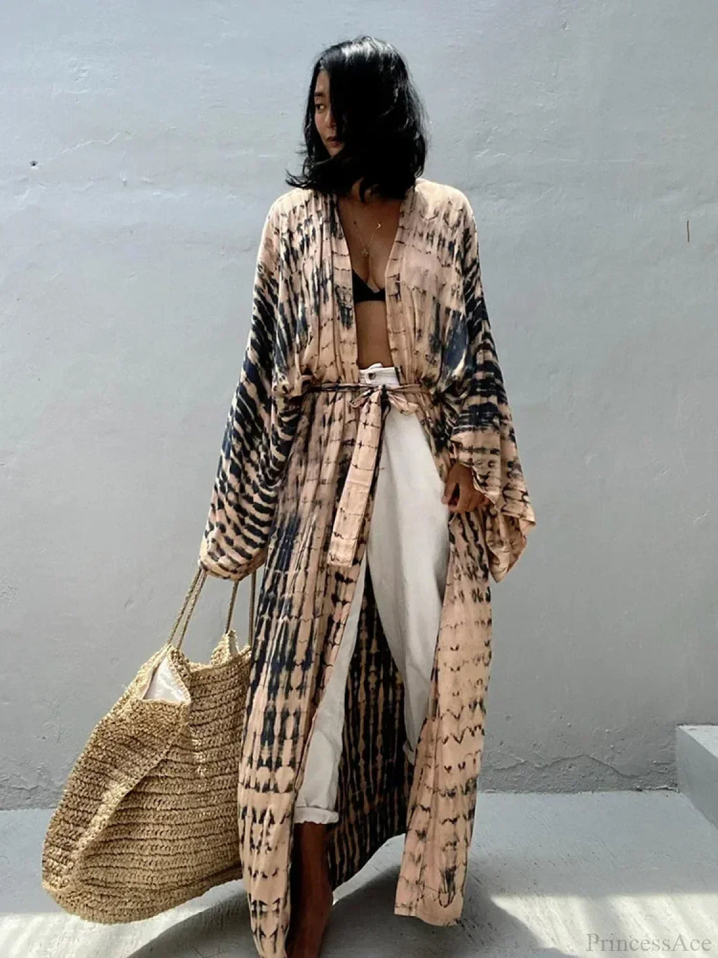 Tie Dye V-Neck Beach Cover Up image 9