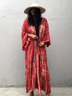 Tie Dye V-Neck Beach Cover Up image 15