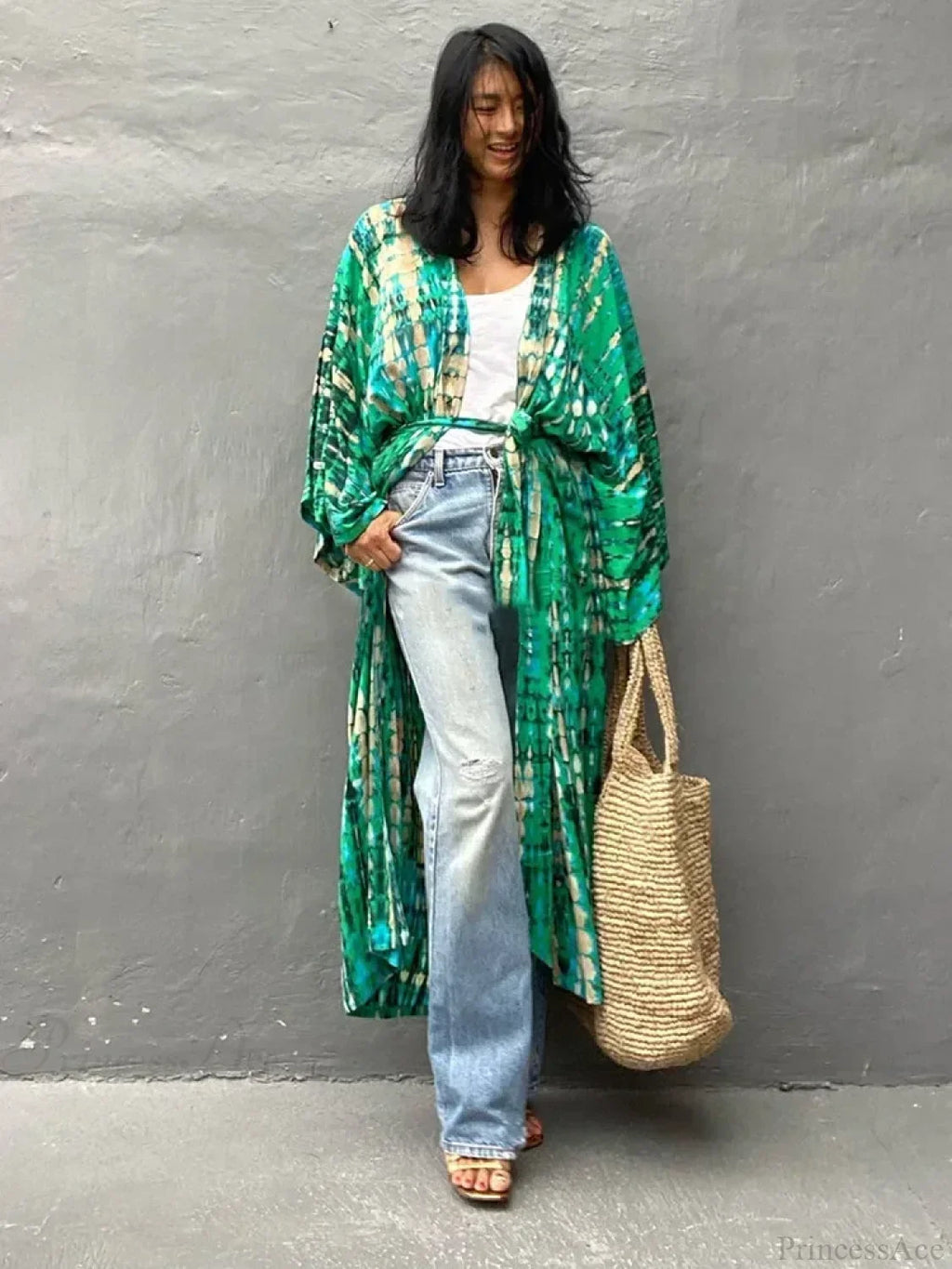 Tie Dye V-Neck Beach Cover Up image 13