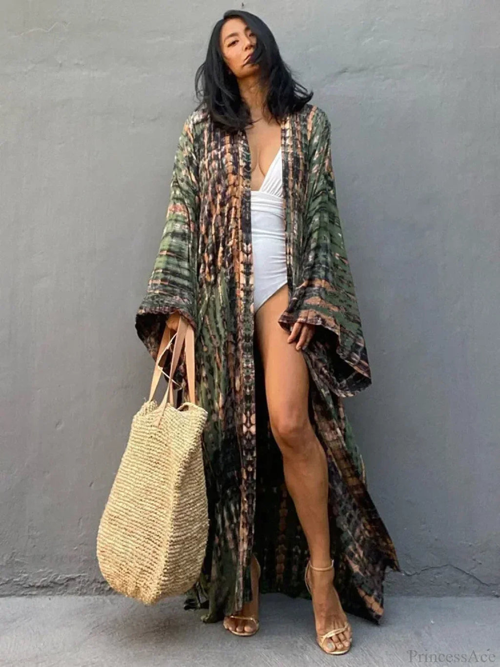 Tie Dye V-Neck Beach Cover Up image 7