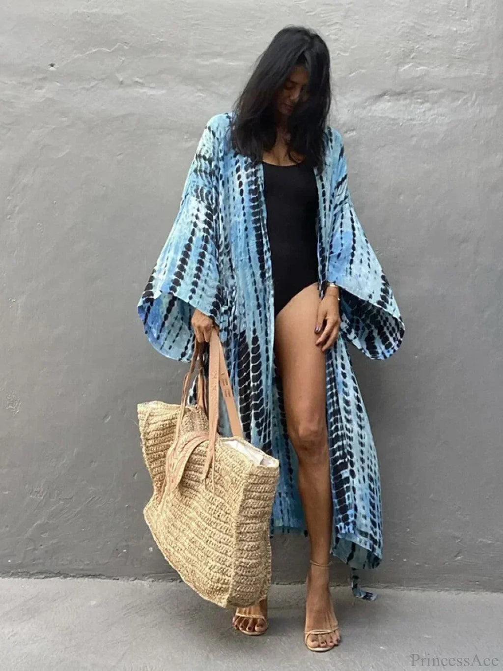 Tie Dye V-Neck Beach Cover Up image 2