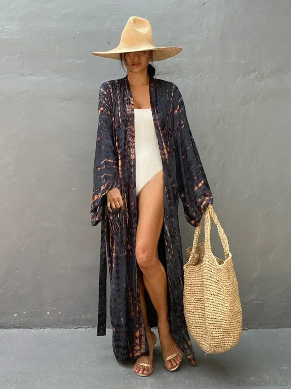 Tie Dye V-Neck Beach Cover Up image 3