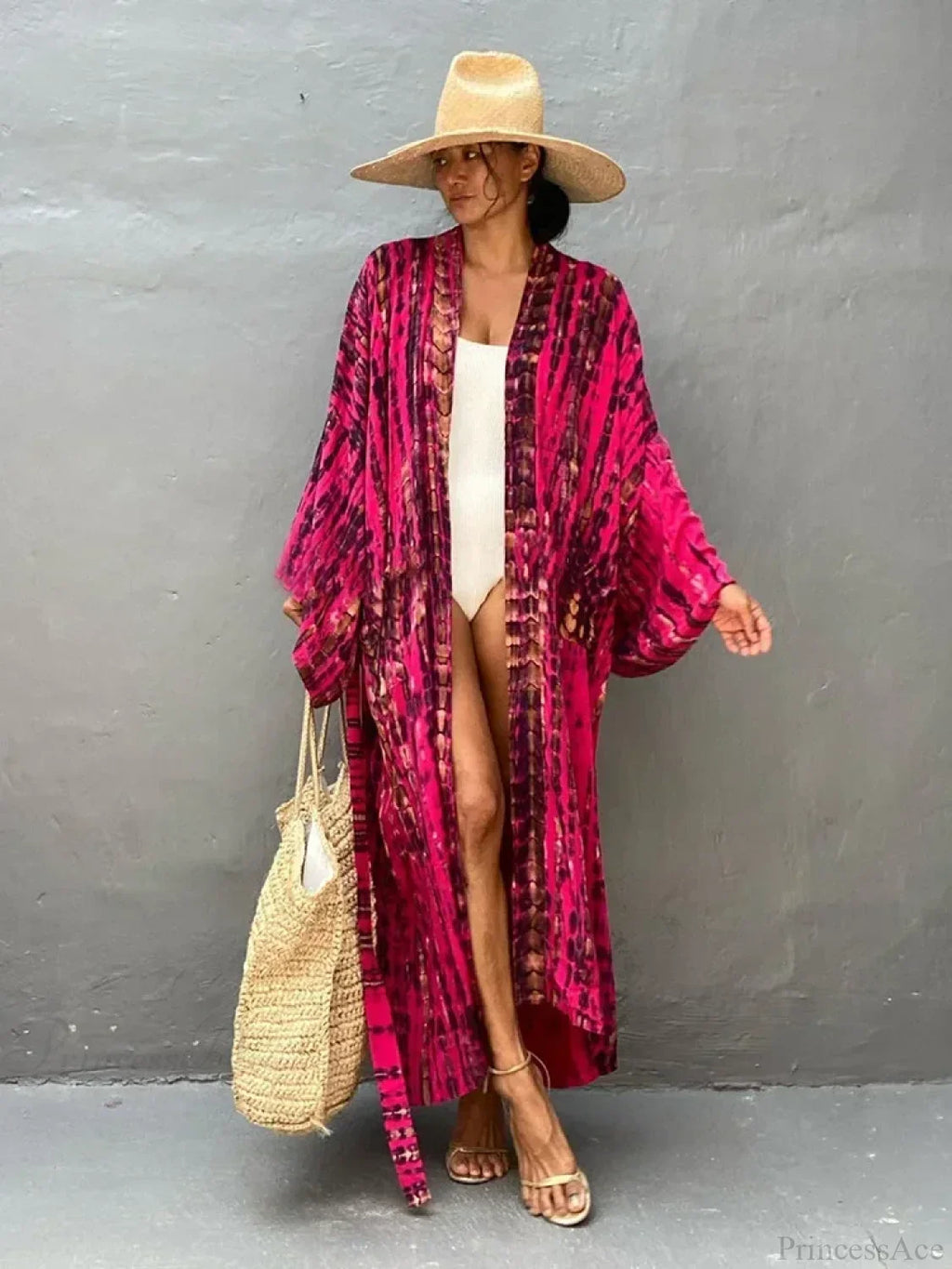 Tie Dye V-Neck Beach Cover Up image 5