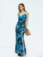 Tie-dyed Suspender Backless Floral Dress image 5