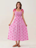 Tie-Shoulder Flowers Tank Tiered Ruffle Sweetheart Floral Dress image 1