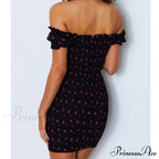Tie Up Front Office Lady Slash Neck Printed Pencil Mini Dress image 6