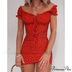Tie Up Front Office Lady Slash Neck Printed Pencil Mini Dress image 8
