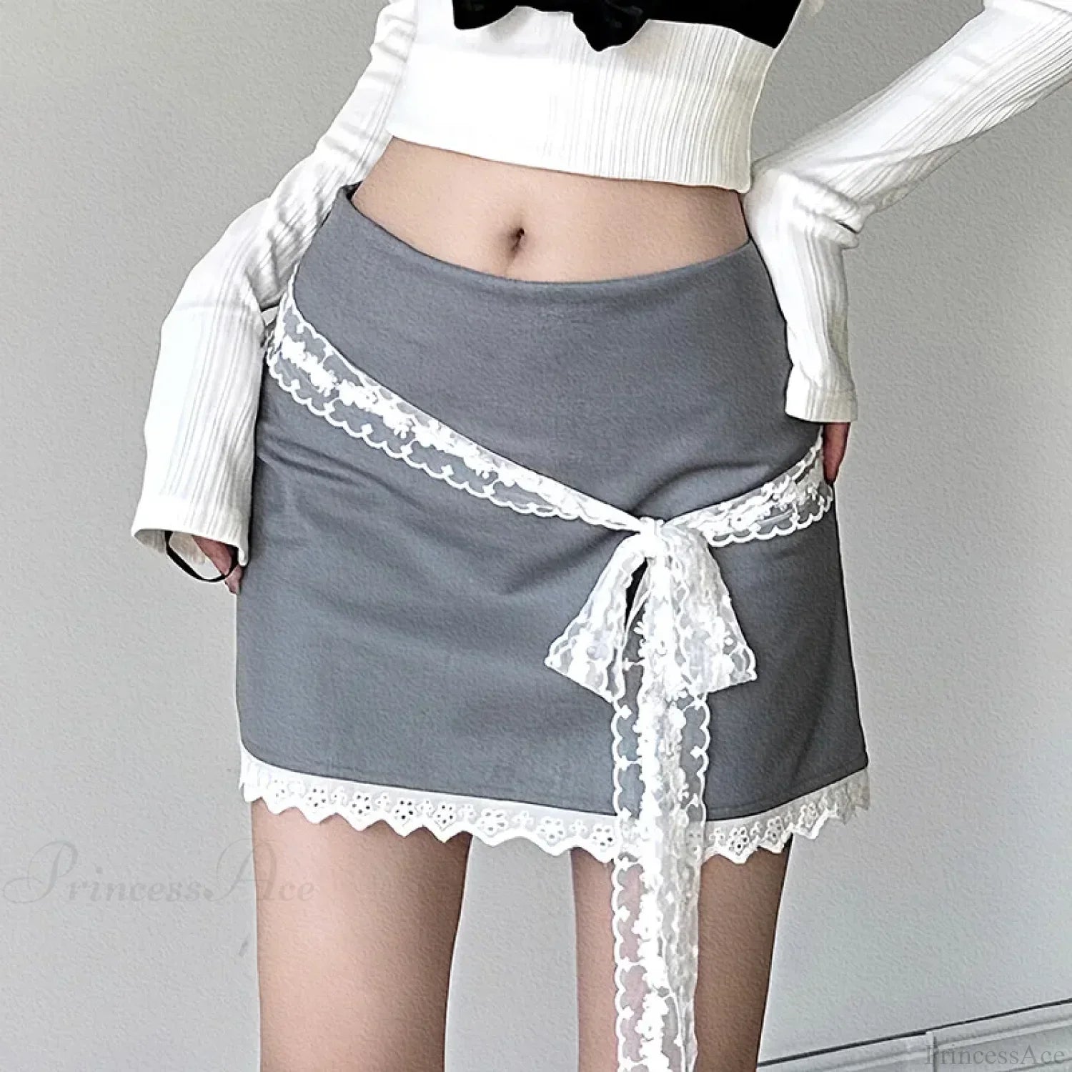 Tie-Up High Waist Retro Skirt image 1