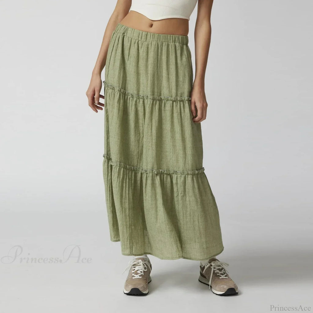 Tiered Bohemian Frill Trim Skirt image 3