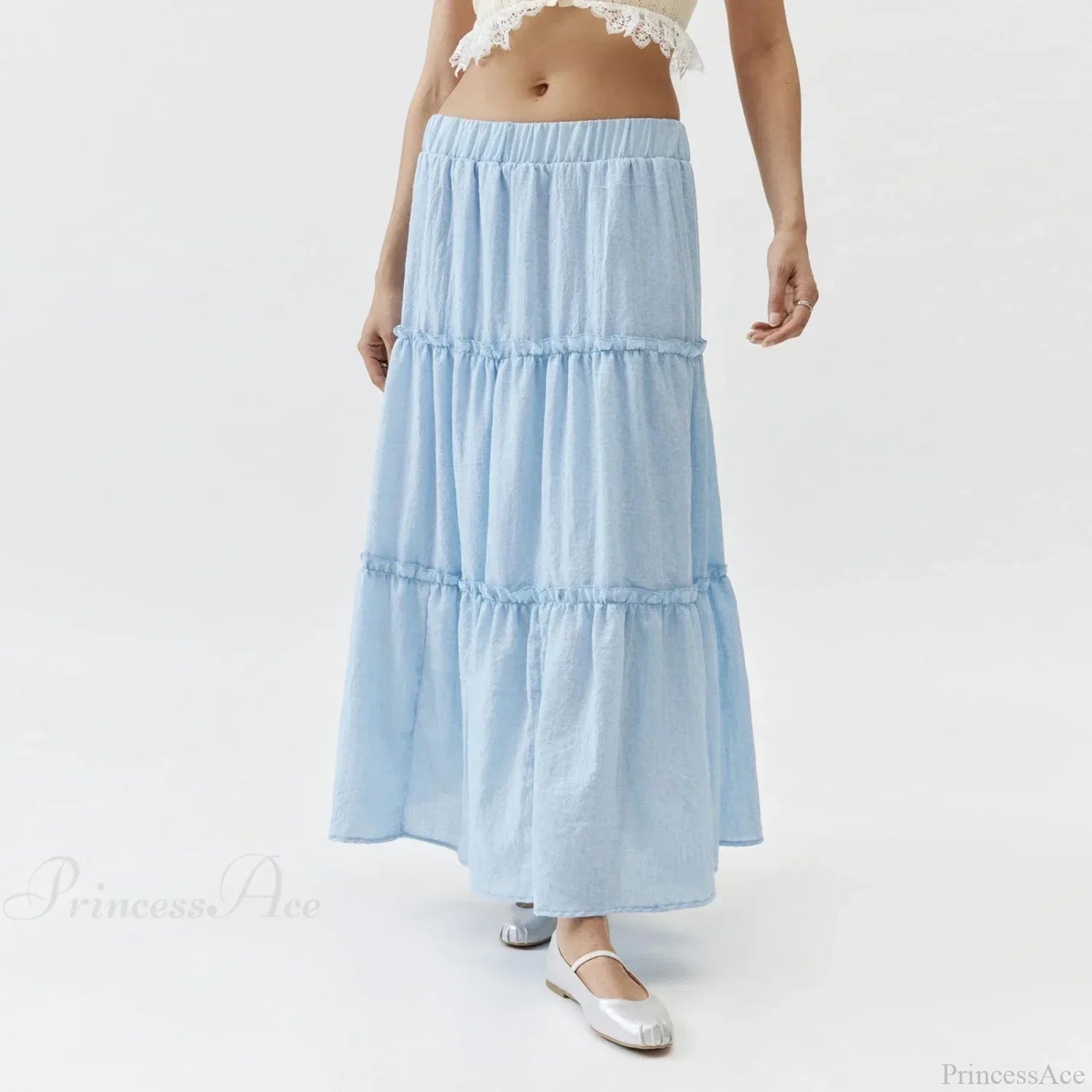 Tiered Bohemian Frill Trim Skirt image 5