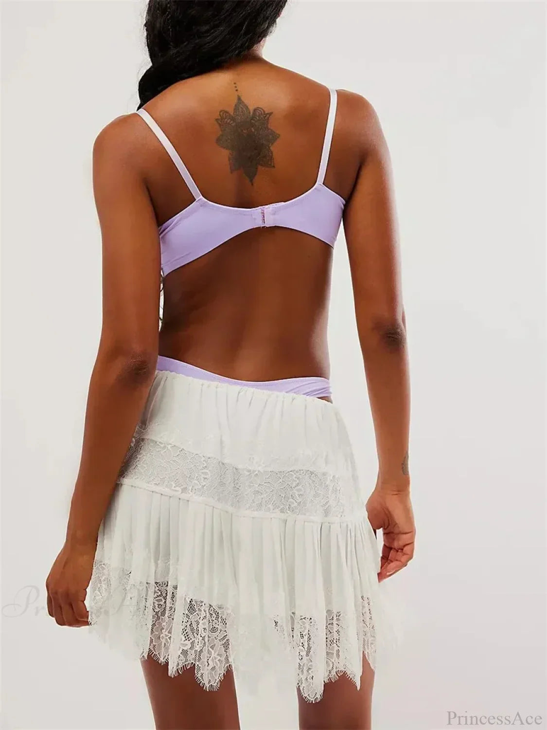 Tiered Lace Mini Pleated Skirt image 4
