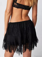 Tiered Lace Mini Pleated Skirt image 5