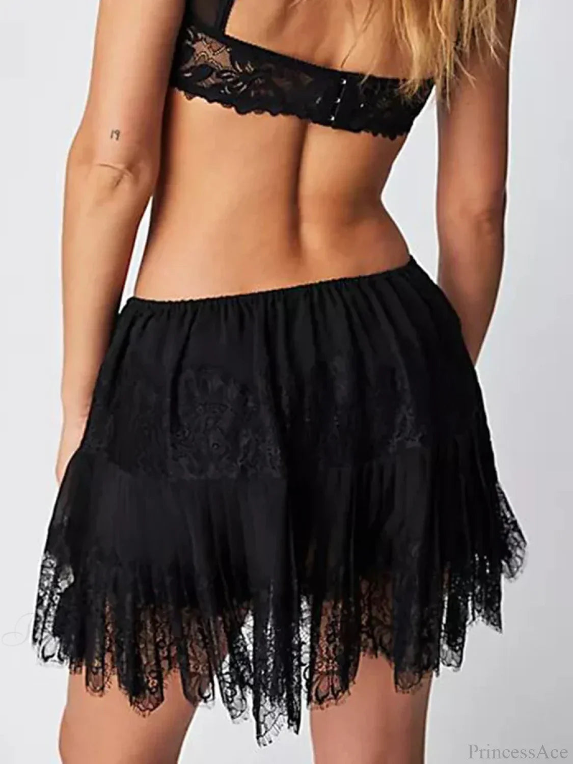 Tiered Lace Mini Pleated Skirt image 5